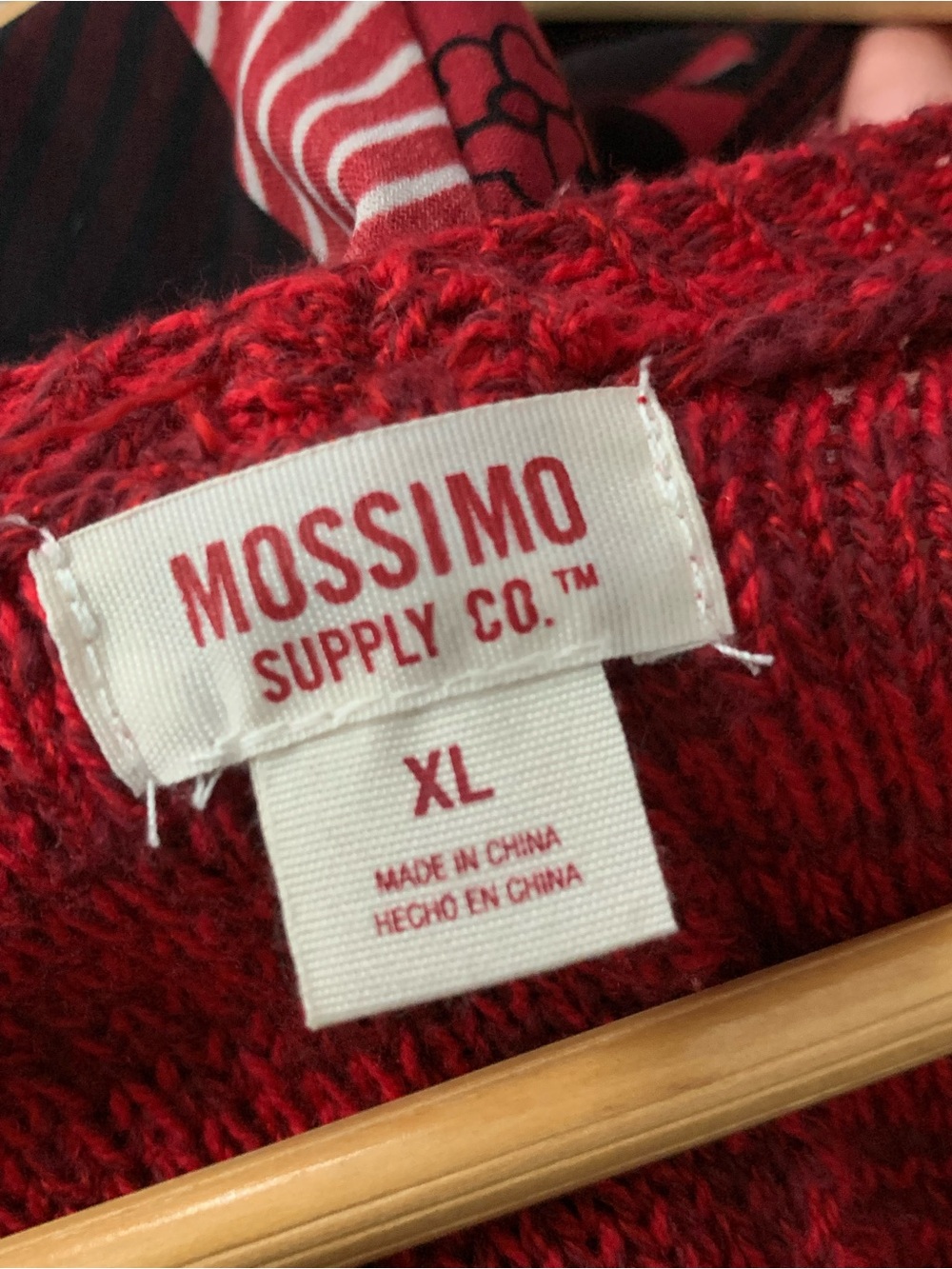 Mossimo XL Red Nordic Snowflake Waterfall Cardigan Sweater Open Front Cozy - Picture 7 of 7